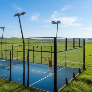 Artificial Turf Tempered Glass Padel Tennis Court with Heavy-Duty Anti-Rust Frame 10x20m