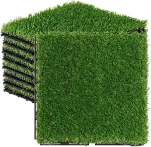 At a Loss Interlocking Puzzle Mat Tile Synthetic Grass Football Inside 40mm Premium Artificial Turf