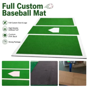 Baseball Batting Pitching Turf Grass Mat Catcher 5MM EVA Back Baseball Hitting Mat for Training