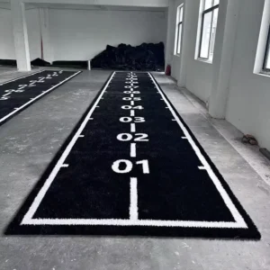 Black PE Gym Sled Track Turf Carpet, 1 m, 1.5 m, or 2 m Width, Durable