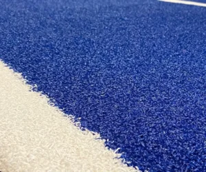 Blue Astro Gym Turf with 10cm White Strips Artificial Grass for Prowler Sledges and Sprint Track