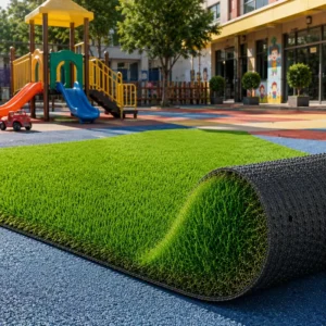 C-Shape 50mm Artificial Grass for Commercial Courtyards and Patios