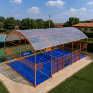 CE-Certified 10*20m Panoramic Covered Padel Court with Roof