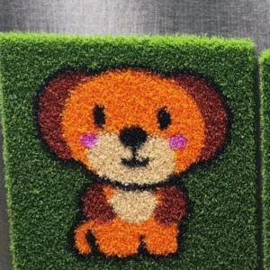 CHINEE Logo & Pattern Artificial Grass for Playground and Outdoor Deceration