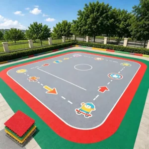 Colorful PP Interlocking Modular Flooring Tiles for Outdoor Playgrounds and Kindergarten Recreation Areas