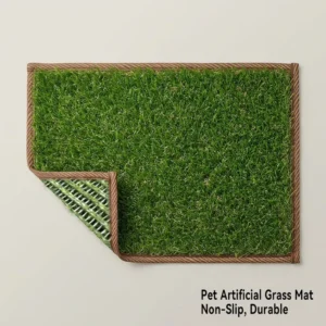 Comfortable Woven Synthetic Grass Carpet Easy Washable Anti UV Artificial Turf Rug for Cat Dog Backyard Kennel Floor