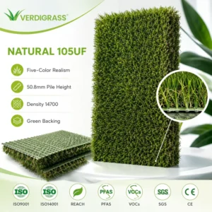 Commercial Grade 50.8mm High Density Soft Eco Friendly Synthetic Grass 5 Year Lifetime for Villa Outdoor Landscape