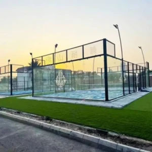Custom Ouln 01A Panoramic Padel Court Steel Slot High Strength Commercial 20m*10m 12mm Tempered Glass