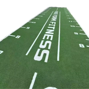Custom Printed Marking Synthetic Artificial Turf Roll Anti-Slip Gym Training Track Mat for CrossFit Fitness Studio