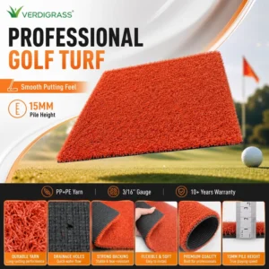Customize High Density Synthetic Golf Grass Putting Green Turf Soft Realistic PP PE Artificial Lawn Mat Custom Size