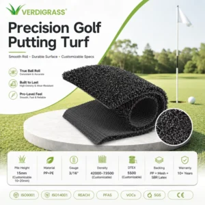 Customize Size True Ball Roll High Density Eco-Friendly Soft Smooth Firm Surface Synthetic Golf Putting Green Turf Indoor