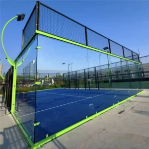 Customized Steel Panoramic Padel Tennis Court CE Certificate Hot-Dip Galvanized Finish 12mm Artificial Turf Tempered Glass