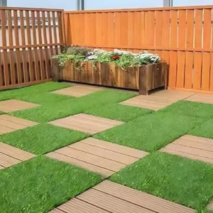 DIY Artificial Turf Floor Tiles Interlocking Lawn Mat Patio Deck