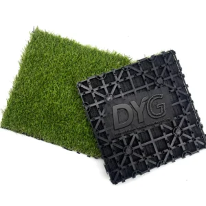 DIY Interlocking Artificial Grass Deck Tiles 30x30cm Synthetic Turf Flooring with Drain Hole for Patio Garden Decoration