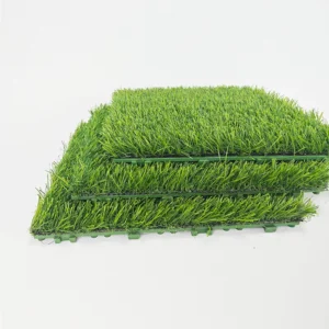 DIY Movable Interlocking Artificial Turf Grass Flooring Tiles