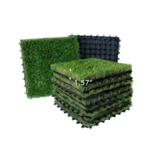 DIY Outdoor Synthetic Grass Flooring Mat Interlocking Artificial Grass Puzzle Tile