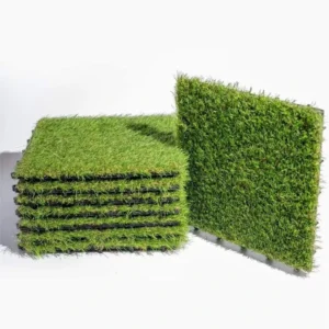 DIY Outdoor Synthetic Turf Interlocking Grass Flooring Tiles
