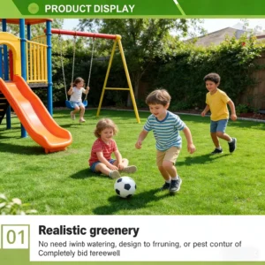 Anti static Soft 20mm Grass for Children Play Area Indoor Realistic Non toxic Synthetic Turf Roll for Kindergarten Decor