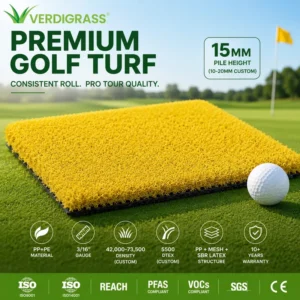 Direct Factory Golf Turf Roll Artificial Putting Green Grass Realistic Lawn Custom Logo Bulk OEM