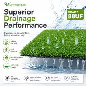 Durable 20mm Golf Course Synthetic Grass for Tee Line Putting Green and Golf Club Practice Facility