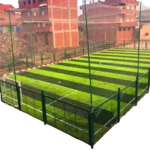 Durable High Density PE Artificial Football Grass Outdoor Park Rooftop Cage Soccer Futsal Court With Net Multisport Turf