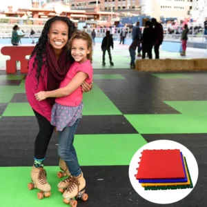 Durable Interlocking Eco Friendly Roller Skating Rink Flooring Tiles for Indoor Garden Use