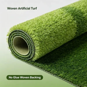 Durable No Glue Woven Artificial Grass Turf UV Resistant No Infill School Playground