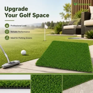 Eco-friendly Champ 81UF Waterproof 15mm Golf Putting Green Artificial Turf for Outdoor Landscape and Rain-Prone Area