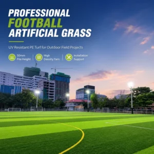 Factory Direct 50mm Synthetic Football Turf UV Resistant Artificial Grass for 5v5 7v7 and 11v11 Fields
