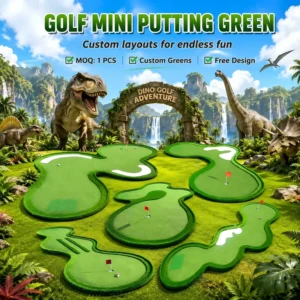 Factory Direct Custom Logo Low MOQ Home Indoor PP PE Artificial Grass 8mm EVA Non Slip Durable Golf Green