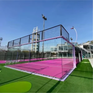 Factory Direct Price Fast Install Super Panoramic Padel Court Kit with Artificial Grass & LED Lights