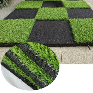 Factory High Quality Artificial Grass Turf Rubber Tile for Gym Anti vibration Grass Flooring for Leisure Facilities School Park