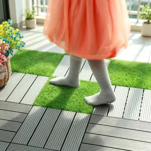 Factory Interlocking Puzzle Artificial Grass Tile DIY Jigsaw Landscaping Turf Tiles for Home Patio & Garden Decoration