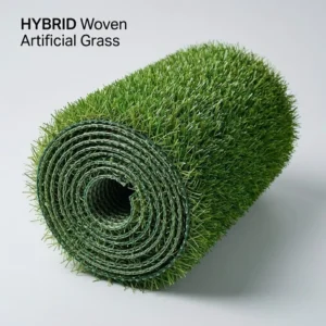 Fast Drainage Knitted Hybrid Turf Grass Roll 100% Permeable Synthetic Lawn Turf for Football Rugby Field