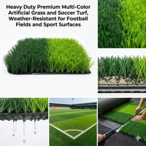 Fireproof Anti UV Artificial Football Grass Non Infill Soccer Turf Stadium Sports Flooring