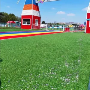 Fireproof Green Synthetic Turf Carpet, 20mm, 30mm, or 50mm, Custom for Kindergartens and Schools