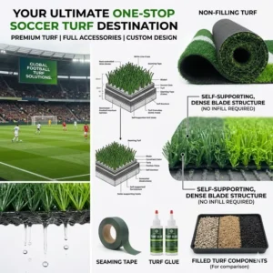 Fireproof High-Density Artificial Grass Soccer Turf for Schools and Professional Clubs