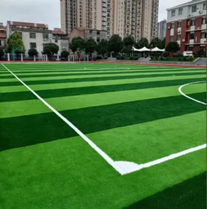 Fireproof Rubber Plastic Artificial Grass Carpet, 40mm Pile Height, High Density, for Sports Landscaping