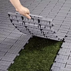 Folding Outdoor Interlocking Artificial Grass Tile Event Flooring