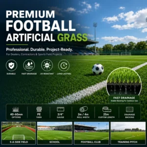 Football Artificial Grass 50mm Soccer Synthetic Turf for Outdoor Sports Field Projects