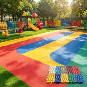 Frost Proof Interlock Modular Floor Waterproof Playground Tile for Northern Area Kindergarten Outdoor Yard