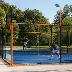 Full-Size Panoramic Padel Tennis Court Steel Wire Mesh Glass Wall System for Club