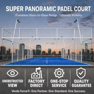 Full-View FIP Standard Panoramic Padel Court, Durable Outdoor Tournament Court