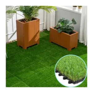 Garden Landscaping Grass Tiles Artificial Grass Tile Waterproof Deck Interlock Tile Patio Balcony