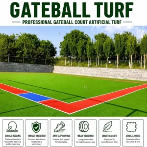 Gateball Court Artificial Turf Wear-resistant Water Permeable UV-Proof for Outdoor Indoor Gateball Field