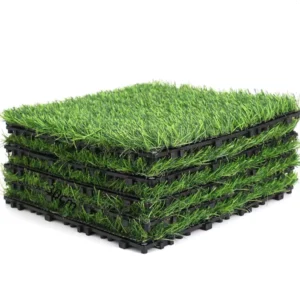 Grass Turf Interlocking Flooring Tiles for Playrooms and Outdoor Use