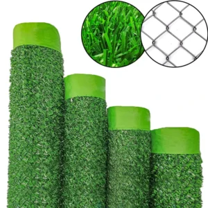 Green Artificial Grass Turf and Wall Panels for Roofs, Fences, and Landscaping