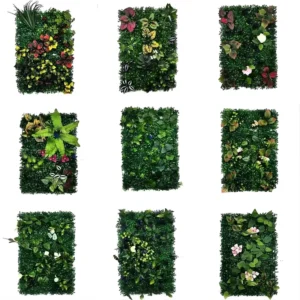 Green Indoor Artificial Grass Wall Decor PE Tropical Flower Wall for Restaurant Green Wall Decoration