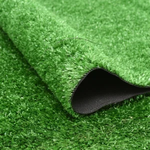 Green Landscape Plastic Artificial Grass 15mm Olive Drab Durable Strong Back Lawn Home Outdoor Garden