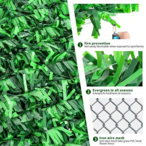 Green Waterproof Synthetic Turf Fence Decorative Grass Wall